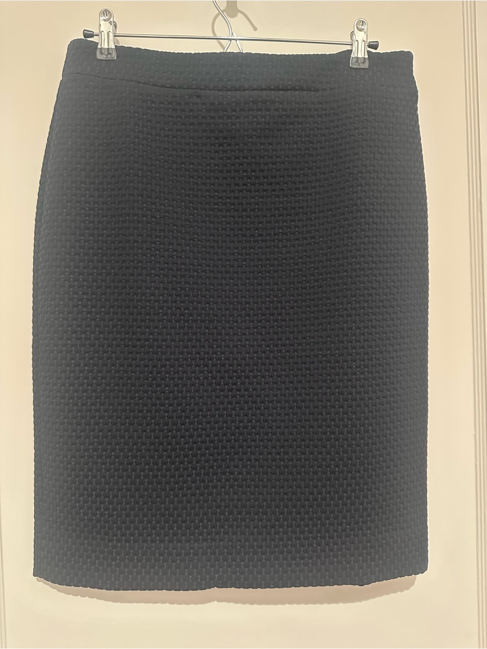J Crew Classic Navy Textured Pencil Skirt -Size 10